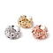 Eco-Friendly Rack Plating Brass Micro Pave Cubic Zirconia Beads, Long-Lasting Plated, Lead Free & Cadmium Free, Flower, Mixed Color, 6x2.5mm, Hole: 2.5mm