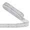 AHANDMAKER 10 Yards Embroidered Ribbon 1.6 inch White Rhombus Pattern with Sequins Woven Trim Jacquard Ribbon Embroidered Trim for Sewing, Clothing Decoration