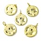 Rack Plating Brass Micro Pave Cubic Zirconia Pendants,  Long-Lasting Plated, Lead Free & Cadmium Free, Flat Round with Evil Eye, Real 18K Gold Plated, 17x15x1.8mm