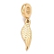 304 Stainless Steel European Dangle Charms, Large Hole Pendants, Wings, Golden, 29.5mm, Hole: 4mm, Wing: 19.5x6x2mm