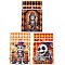 50Pcs Rectangle Halloween Candy Plastic Bags, Skeleton Printed Candy Drawstring Bags, Dark Orange, 23.2x14.9x0.05cm