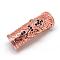 Rack Plating Brass Micro Pave Cubic Zirconia Beads, Long-Lasting Plated, Cadmium Free & Lead Free, Curved Tube Beads, Curved Tube Noodle Beads, Large Hole Beads, Rose Gold, 28.5x8.5~10mm, Hole: 6.5mm