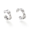 Brass Cuff Earrings, X Shape, Platinum, 11x10.5x4.5mm, Inner Diameter: 9.5mm