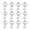 Gifts Ideas for Her Tibetan Style Alloy Charms, Cadmium Free & Nickel Free & Lead Free, Skeleton Key, Antique Silver, 15.5x9x2.5mm, Hole: 1mm