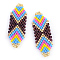 MIYUKI & TOHO Japanese Seed Beads, Handmade Links, Loom Pattern, Deep Sky Blue, 35.5~36.5x12x2mm, Hole: 1mm