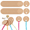 Sunflower Bees Alloy & Glass Pendant Stitch Markers, Crochet Loose-Leaf Hoop Charms, with Kraft Paper Thread Winding Boards, Mixed Color, Marker: 7.6cm, 1pc, Board: 55x0.5mm, 100pcs