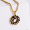 Retro Rock Punk Dragon Stainless Steel Pendant Necklaces, Golden