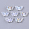 Transparent Glass Beads, AB Color Plated, Butterfly, Clear AB, 8x15x4mm, Hole: 1mm