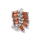 Brass Micro Pave Cubic Zirconia Pendants, Cadmium Free & Nickel Free & Lead Free, with Glass, Firecracker Charms, Real Platinum Plated, 19x14.5x3.5mm, Hole: 1.2mm