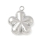 304 Stainless Steel Pendants, Stainless Steel Color, Anti-Tarnish, Flower, 18x15x5mm, Hole: 1.6mm