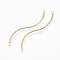 Brass Links, Nickel Free, Textured, S Shape, Real 18K Gold Plated, 39.5x6x1mm, Hole: 1mm
