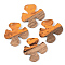 Resin & Walnut Wood Pendants, Flower, Orange, 28x28x3mm, Hole: 2mm