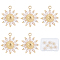 Beebeecraft 8Pcs/Box 18K Gold Plated Daisy Charms Cubic Zirconia Flower Charm Pendant for DIY Jewelry Making Necklace Bracelet Earring Jewelry Findings