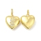 Brass Micro Pave Clear Cubic Zirconia Locket Pendants, Heart with Jesus Charms, Cadmium Free & Lead Free, Light Gold, 20x21x7.5mm, Hole: 5.5x3mm