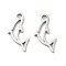 Non-Tarnish 316 Surgical Stainless Steel Charms, Laser Cut, Manual Polishing, Dolphin Charms, Stainless Steel Color, 14x7x1mm, Hole: 1.6mm