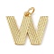 Brass Pendants, with Jump Ring, Letter Charms, Rack Plating, Long-Lasting Plated, Cadmium Free & Lead Free, Real 18K Gold Plated, Letter W, 15x18.5x1.5mm, Hole: 3.5mm