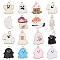 15Pcs 15 Styles Halloween Alloy Enamel Pendants, Ghost, Mixed Color, 15.5~28.5x14.5~22x1~6mm, Hole: 1.4~2mm, 1pc/style