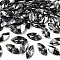 Preciosa® MAXIMA Crystal Fancy Stones, Czech Crystal, 435 14 615 Navette(Horse Eye), Aluminium Layer, 00030 260 NightFall, 15x7mm