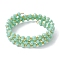 Glass Rondelle Beaded Wrap Style Bracelet, Triple Layer Bracelet, Aquamarine, Inner Diameter: 2-1/8 inch(5.4cm)