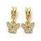 Rack Plating Brass Micro Pave Cubic Zirconia Charms, Long-Lasting Plated, Lead Free & Cadmium Free, Butterfly, Real 18K Gold Plated, 21mm, Hole: 3.5mm