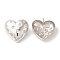Rack Plating Brass Micro Pave Clear Cubic Zirconia Stud Earrings, Cadmium Free & Lead Free, Long-Lasting Plated, Heart, Platinum, 30.5x31.5mm