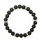 Natural Obsidian Round Beaded Stretch Bracelets for Women Men, without Paper Card, without Paper Card, 1/4 inch(0.8cm), Inner Diameter: 7-1/2 inch(19cm)