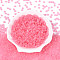 Transparent Frosted Colours Glass Seed Beads, Donut, Hot Pink, 4.1x2.2~2.8mm, Hole: 1~1.2mm, about 9000pcs/pound