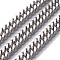 Non-Tarnish 3.28 Feet 201 Stainless Steel Cuban Link Chains, Curb Chains, Unwelded, Stainless Steel Color, 9x6x3mm