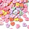 Opaque Resin Pendants, Heart with Word, with Platinum Iron Loop, Mixed Color, 18x17.5x5mm, Hole: 2mm