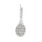 Rack Plating Brass Micro Pave Cubic Zirconia Pendants, Cadmium Free & Lead Free, Long-Lasting Plated, Racket, Platinum, 28.5x10x2mm, Hole: 3mm
