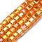 Electroplate Glass Beads Strands, Cube, AB Color, Faceted, Dark Orange, 7x7x7mm, Hole: 1.4mm, about 99pcs/strand, 27.44''(69.7cm)