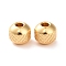 304 Stainless Steel Beads, Round with Ripples, Golden, 6x5mm, Hole: 1.5mm