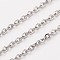 Tarnish Resistant 304 Stainless Steel Cable Chains, with Card Paper, Soldered, Flat Oval, Stainless Steel Color, 2x1.5x0.4mm