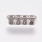 Brass Micro Pave Cubic Zirconia Spacer Bars, Clear, Platinum, 10.5x2.5x3mm, Hole: 1mm