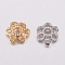 Brass Bead Caps, Long-Lasting Plated, 6-Petal, Cadmium Free & Lead Free, Mixed Color, 6x1.6mm, Hole: 1mm