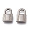 Tarnish Resistant 304 Stainless Steel Pendants, Pad Lock, Stainless Steel Color, 16x10x2mm, Hole: 4.5x5.5mm