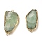 Natural Green Fluorite Links Connectors, with Golden Tone Brass Findings, Nuggets, 44.5~51x21.5~27x12~16mm, Hole: 3mm