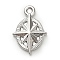 Alloy Pendants, Star Charms, Platinum, 18.5x12.5x2.5mm, Hole: 1.6mm