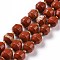 Natural Red Jasper Beads Strands, with Seed Beads, Faceted Bicone Barrel Drum, 9~10mm, Hole: 1.2mm, about 29~32pcs/strand, 14.45~14.84 inch(36.7~37.7cm)