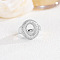 Brass Micro Pave Clear Cubic Zirconia Cuff Rings, Platinum, Letter O, Inner Diameter: Adjustable