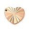 Ion Plating(IP) 304 Stainless Steel Pendants, Heart Charm, Rose Gold, 17x19x2mm, Hole: 1.6mm