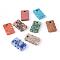 Natural & Synthetic Gemstone Pendants, Rectangle, Dyed, 27~28x17x3~5mm, Hole: 3.5mm