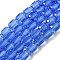 Glass Beads Strands, Faceted Barrel, Royal Blue, 7x6mm, Hole: 1mm, about 78~79pcs/strand, 21.26~21.46 inch(54~54.5cm)
