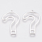 Brass Pendants, Question Mark, Nickel Free, Real Platinum Plated, 26x15x1mm, Hole: 1mm