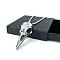 Nordic Viking Raven Skull Stainless Steel Men's Gothic Pendant Necklaces, Stainless Steel Color