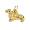 304 Stainless Steel Pendants, with Jump Ring, Golden, Dog, 10.5x16x5mm, Hole: 4.3mm