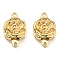 Rack Plating Alloy Magnetic Clasps, Cadmium Free & Lead Free, Flower, Long-Lasting Plated, Real 14K Gold Plated, 18x11.5x6mm, Hole: 1.2mm
