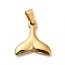 PVD Vacuum Plating 201 Stainless Steel Pendants, Mermaid Tail Shape, Golden, 19x18.5x3mm, Hole: 6x3mm
