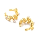 Серьги-каффы из латуни с пластиковым жемчугом и стойкой EJEW-A028-56G-2