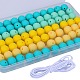 80шт 4 стильных круглых силиконовых фокусных бусины SIL-SZ0001-22K-1